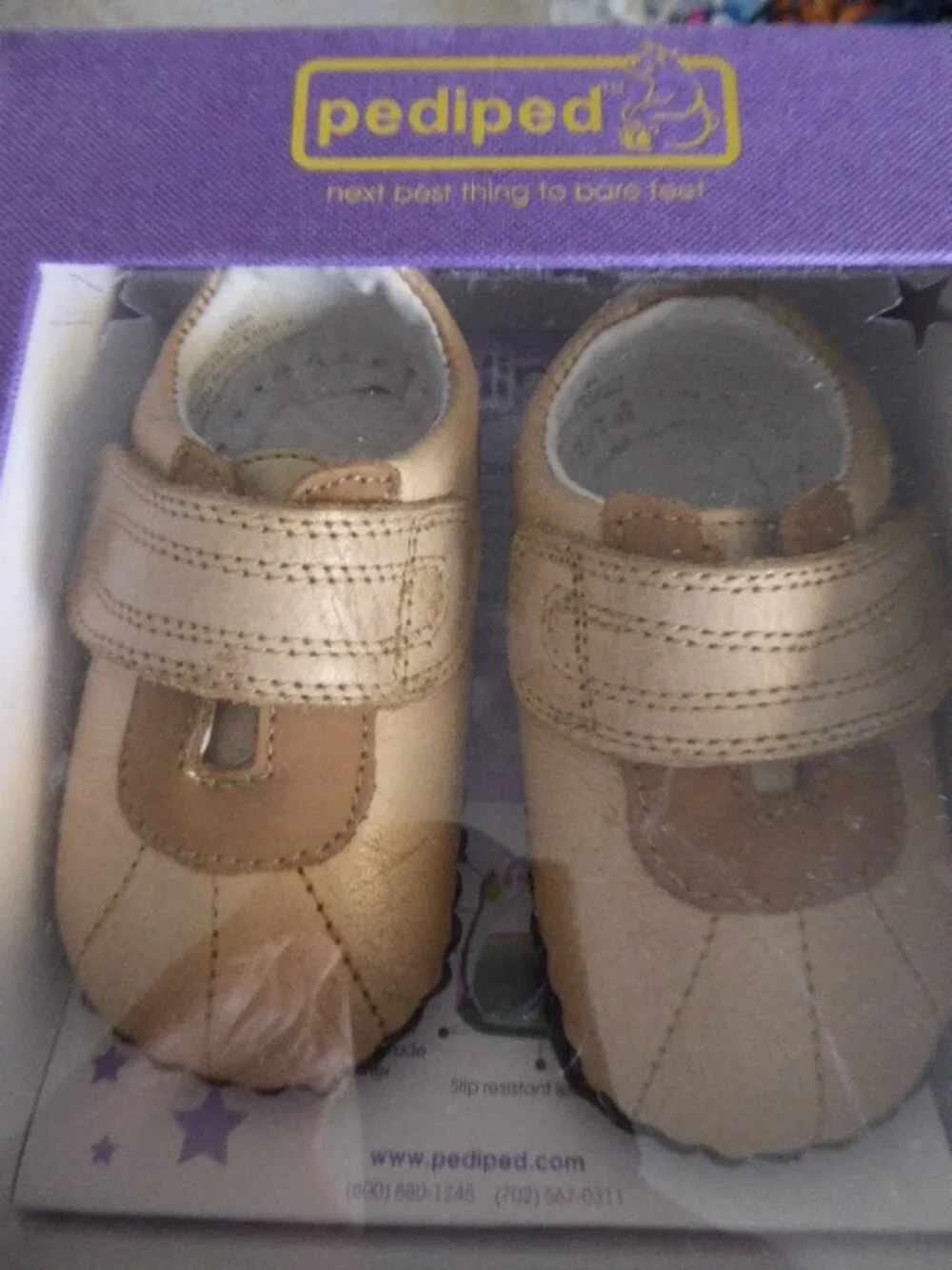 Pediped Cooper 6-12 months infant leather mocs shoes tan brown NWT